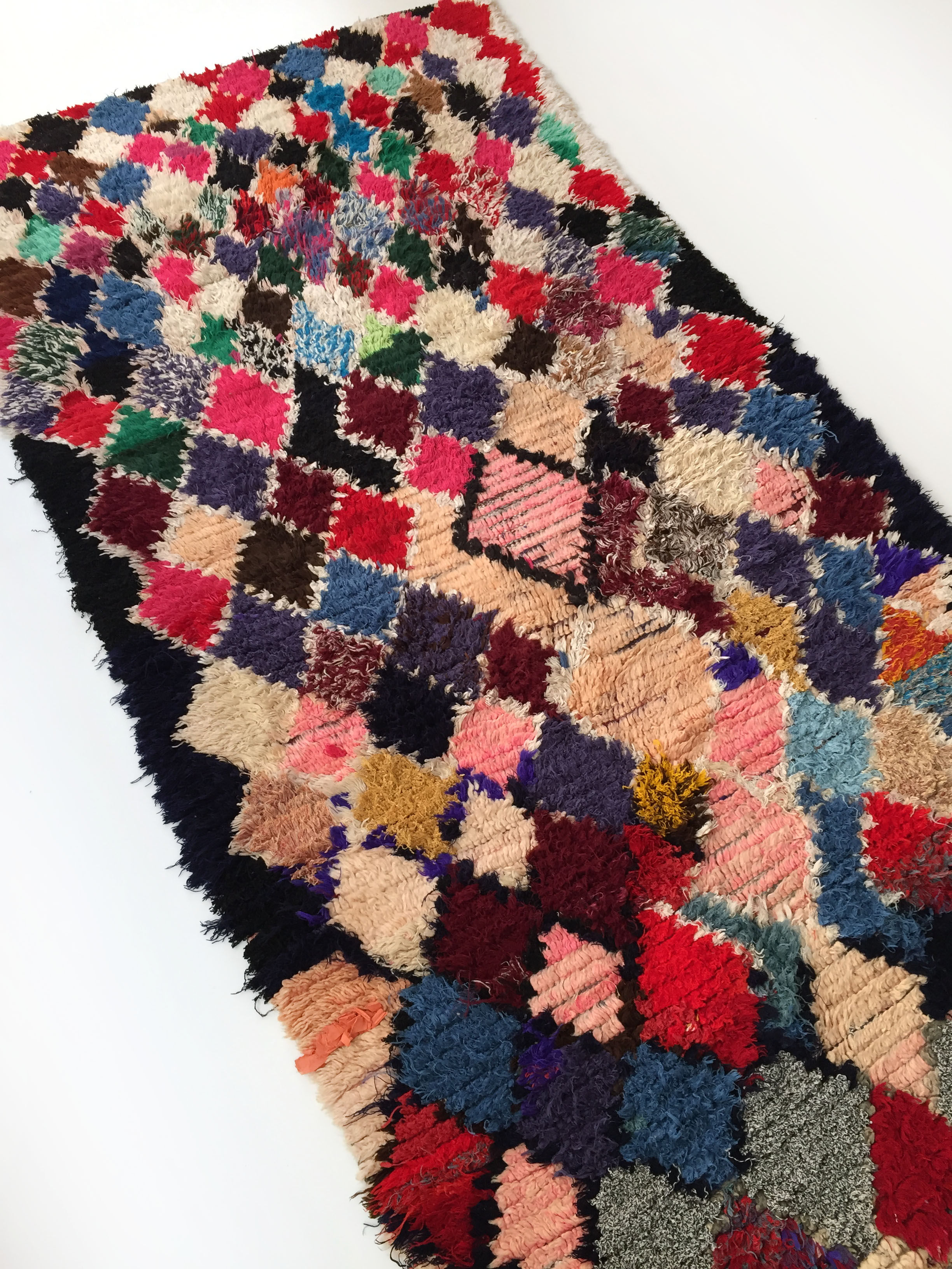 Moroccan Berber carpet Boucherouite 173x146cm