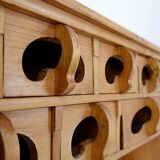 Kitchen shelf / Archelle in sherry wood with 18 drawers and coffee grinder