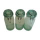 Lot 3 jars la Lorraine chardon green glass 1l