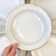 8 assiettes creuses porcelaine blanche doré cenpor limoges