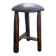 Antique tripod wooden stool, brutalist, wabi sabi style