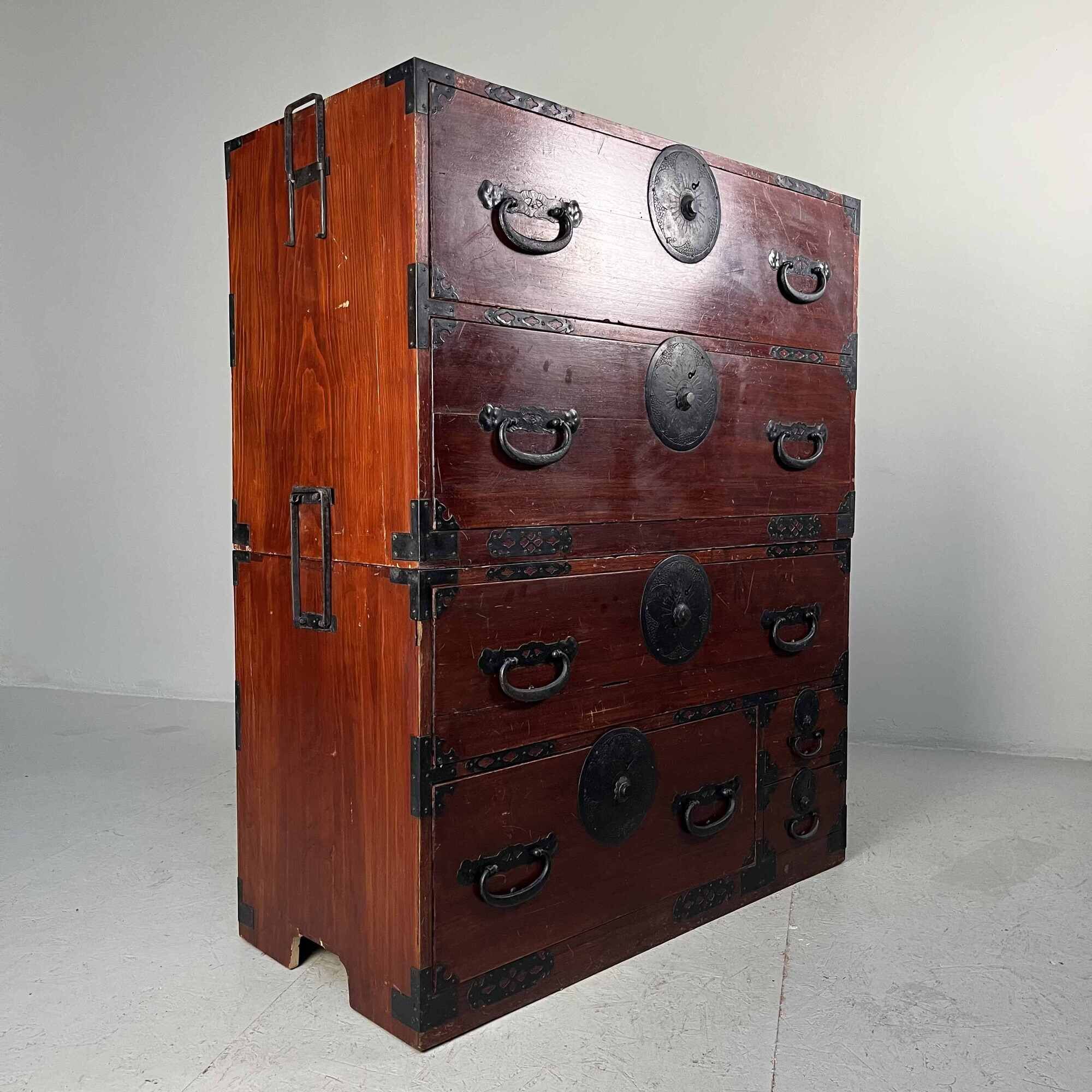 Antique Japanese Isho-Dansu storage cabinet Taisho (1910)