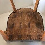 Armchair bridge mustache in blue gray velvet