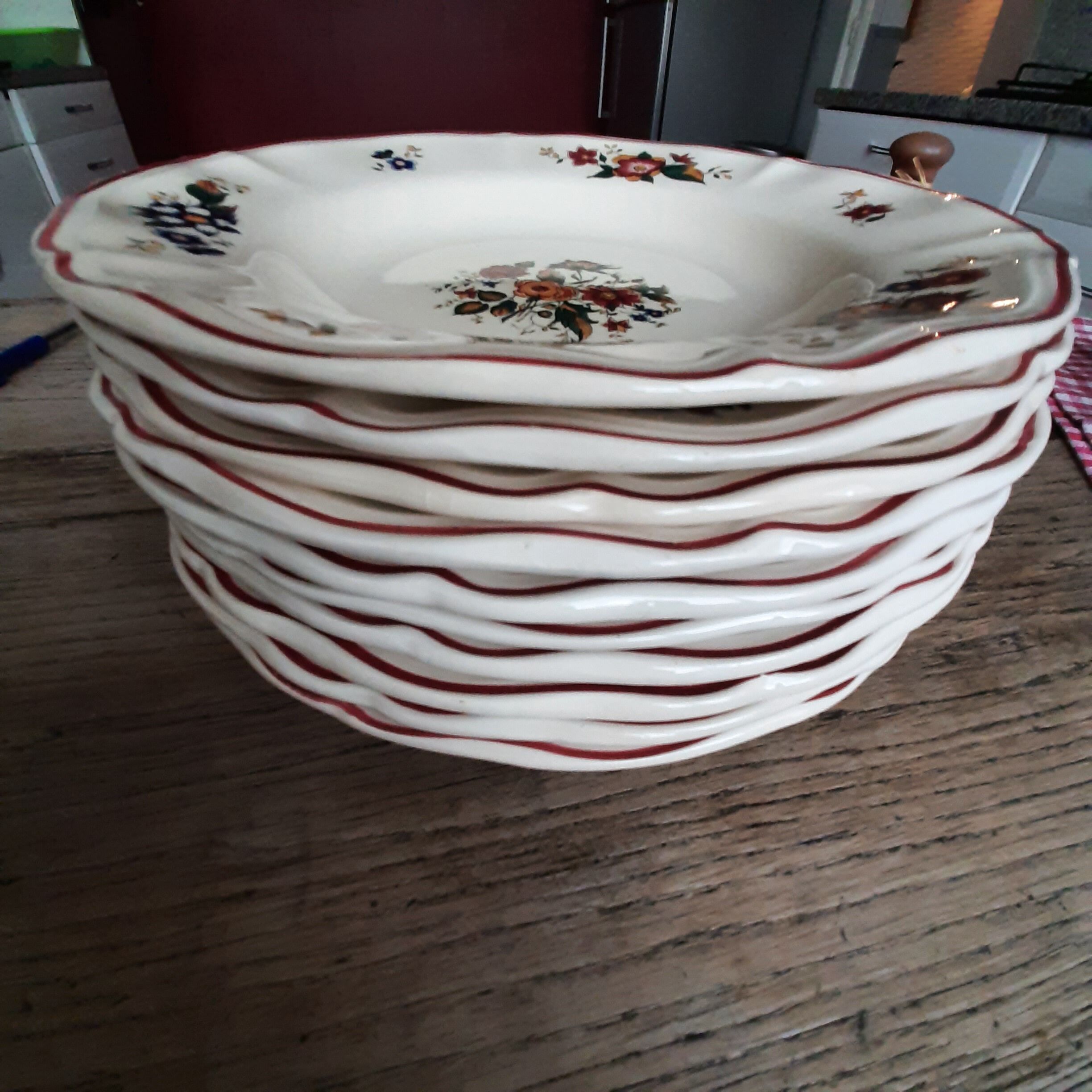 Lot 10 hollow plates sarreguemines marly