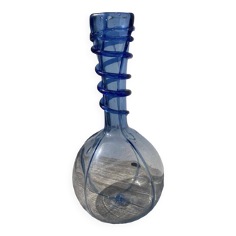 Blue blown glass soliflore vase