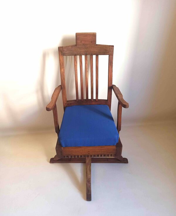 Fauteuil de barbier 1900 Teck massif