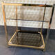End of sofa 3 trays in smoked glass and brass-frame 70 year