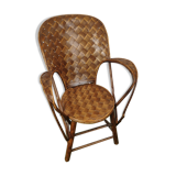 Vintage braided chestnut chair