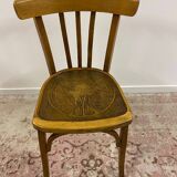 Set of 6 mismatched bistro chairs including Baumann and Luterma chairs