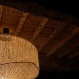 Free-form luminaire in natural sisal