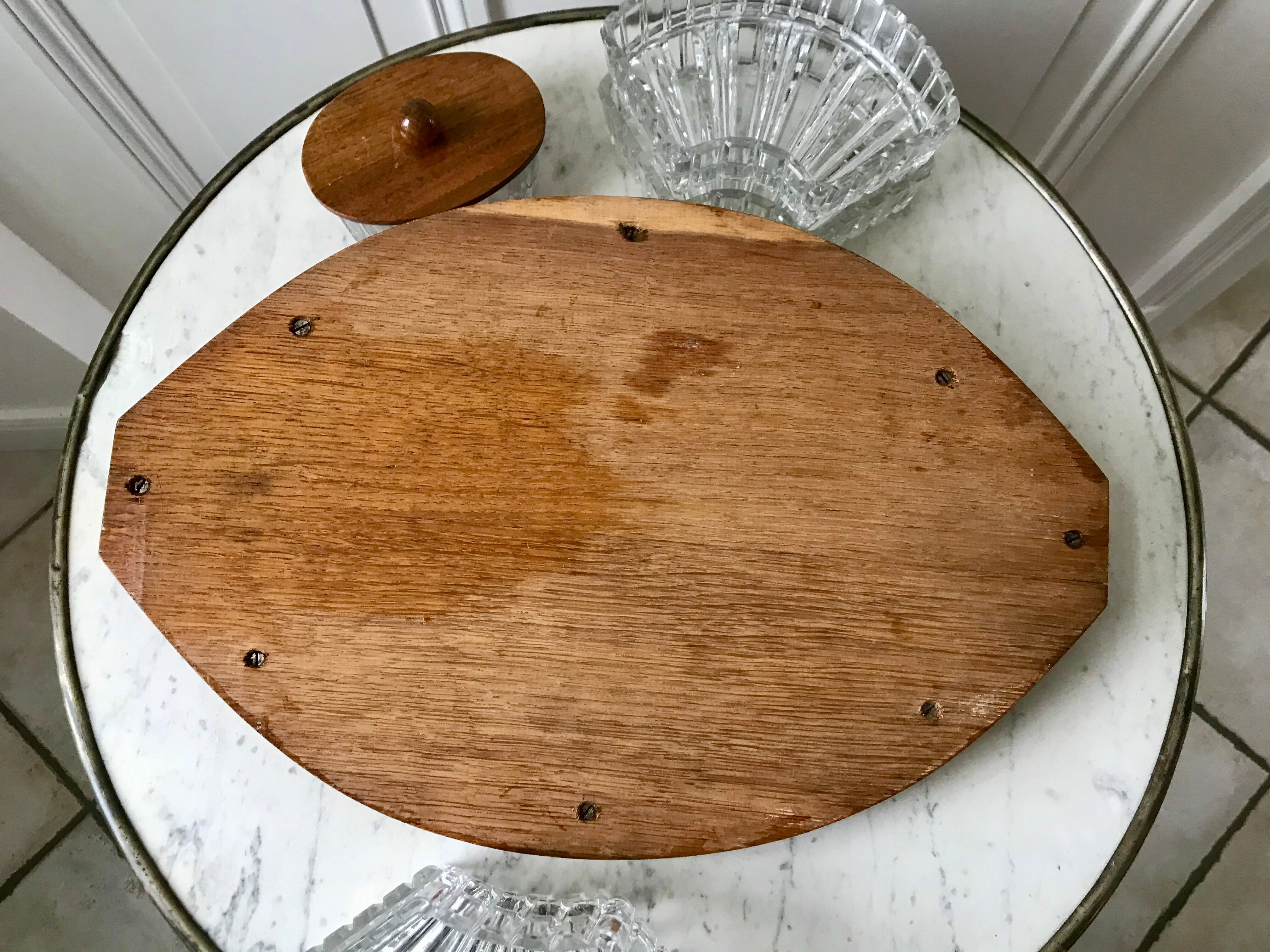 Wooden top and art deco glass 30s