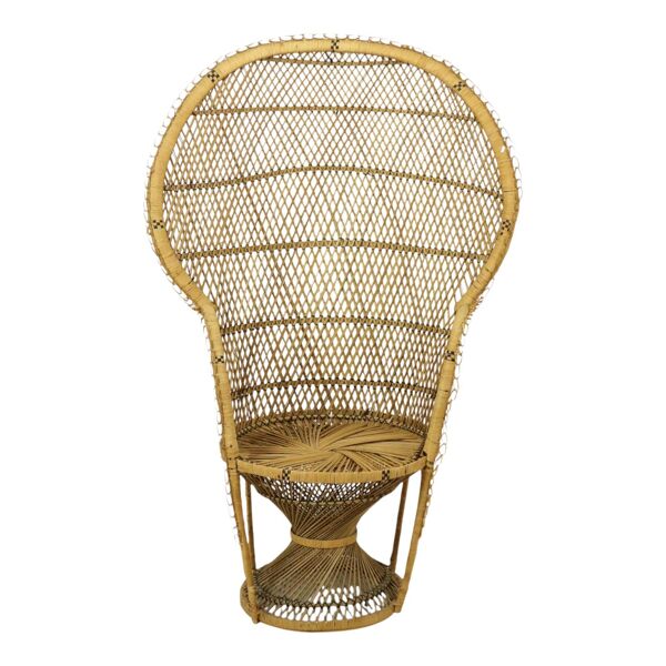 Fauteuil Emmanuelle en osier, rotin et bois