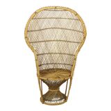 Large Rattan Wicker Peacock Chair Throne Emanuelle Boho 131cm