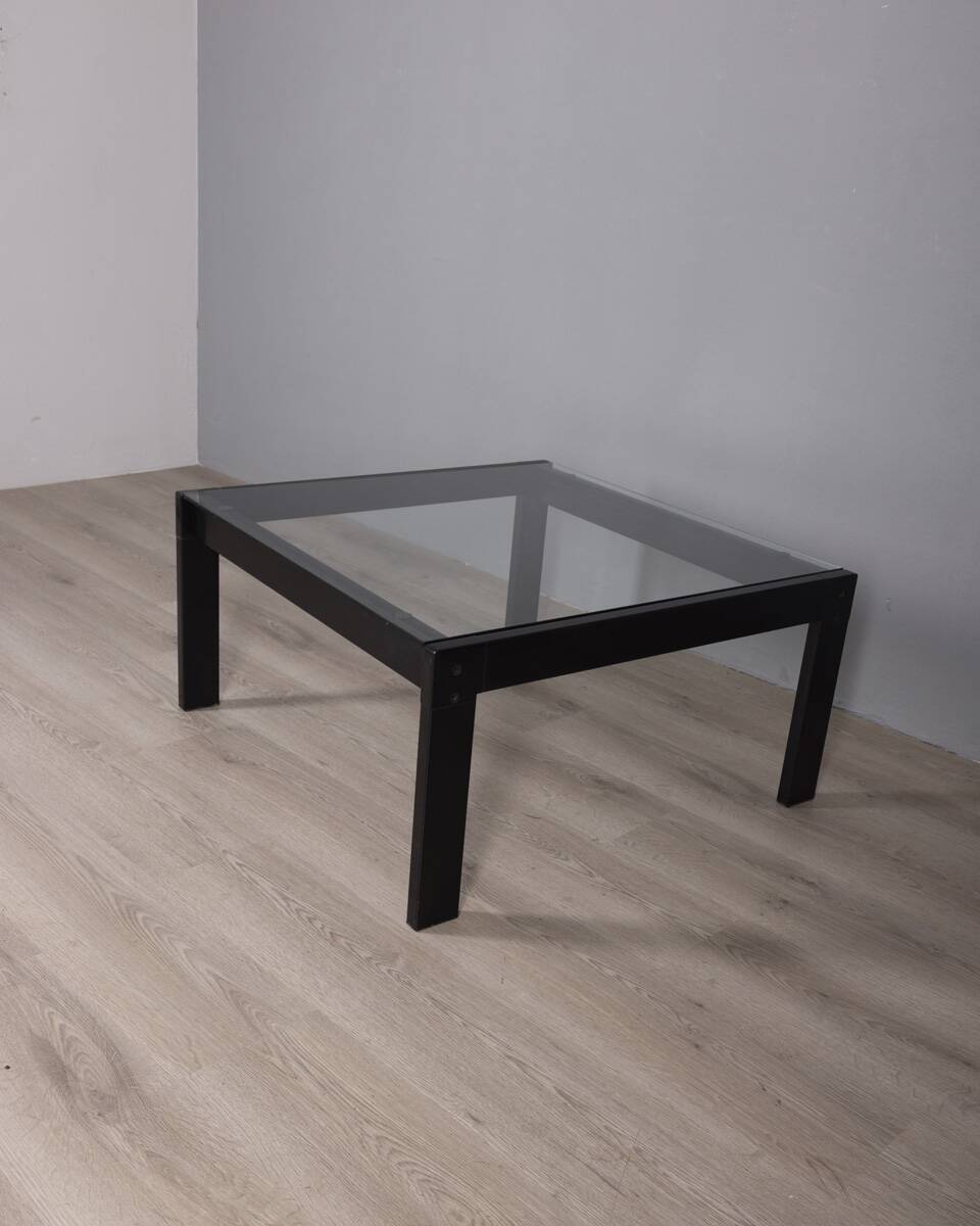 Vintage glass coffee table !sanmarco model by gae aulenti for zanotta, 1970