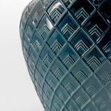 blue ceramic lamp, France, 1950s