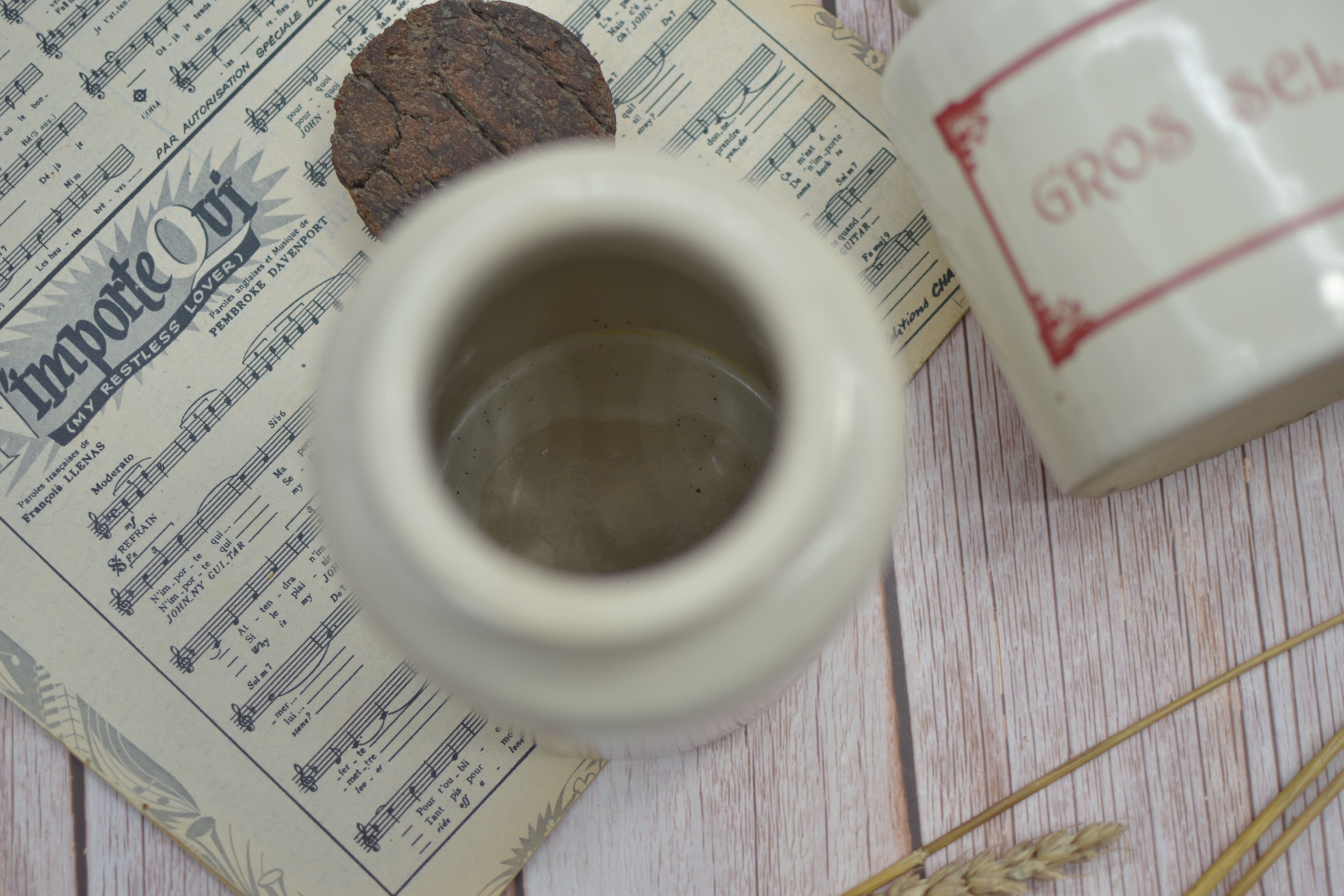 Ensemble de 4 pots à épices en grès avec couvercle d'origine en liège