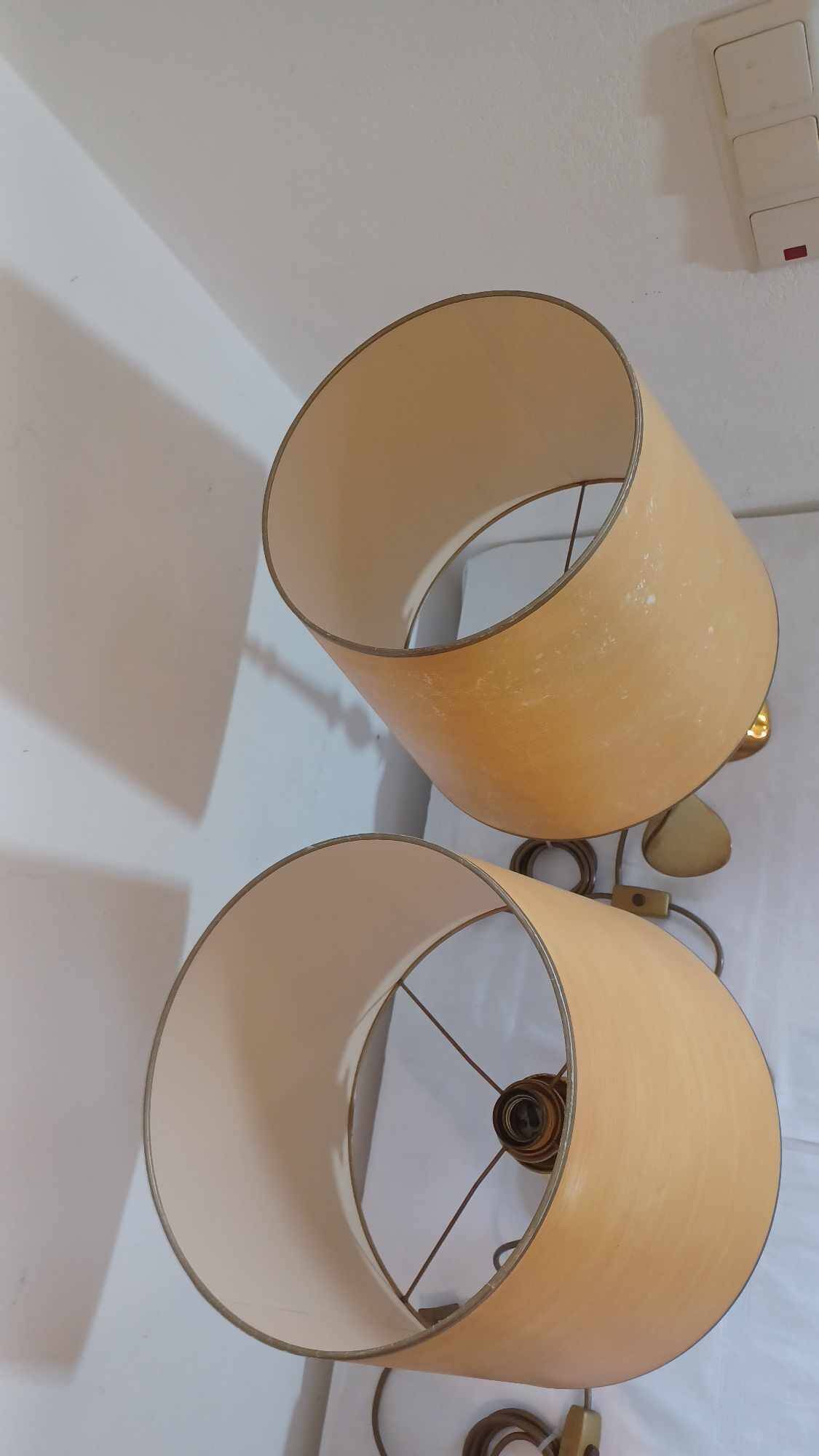 Lot de 2 lampes Hollywood Regency, années 1960/70, en laiton