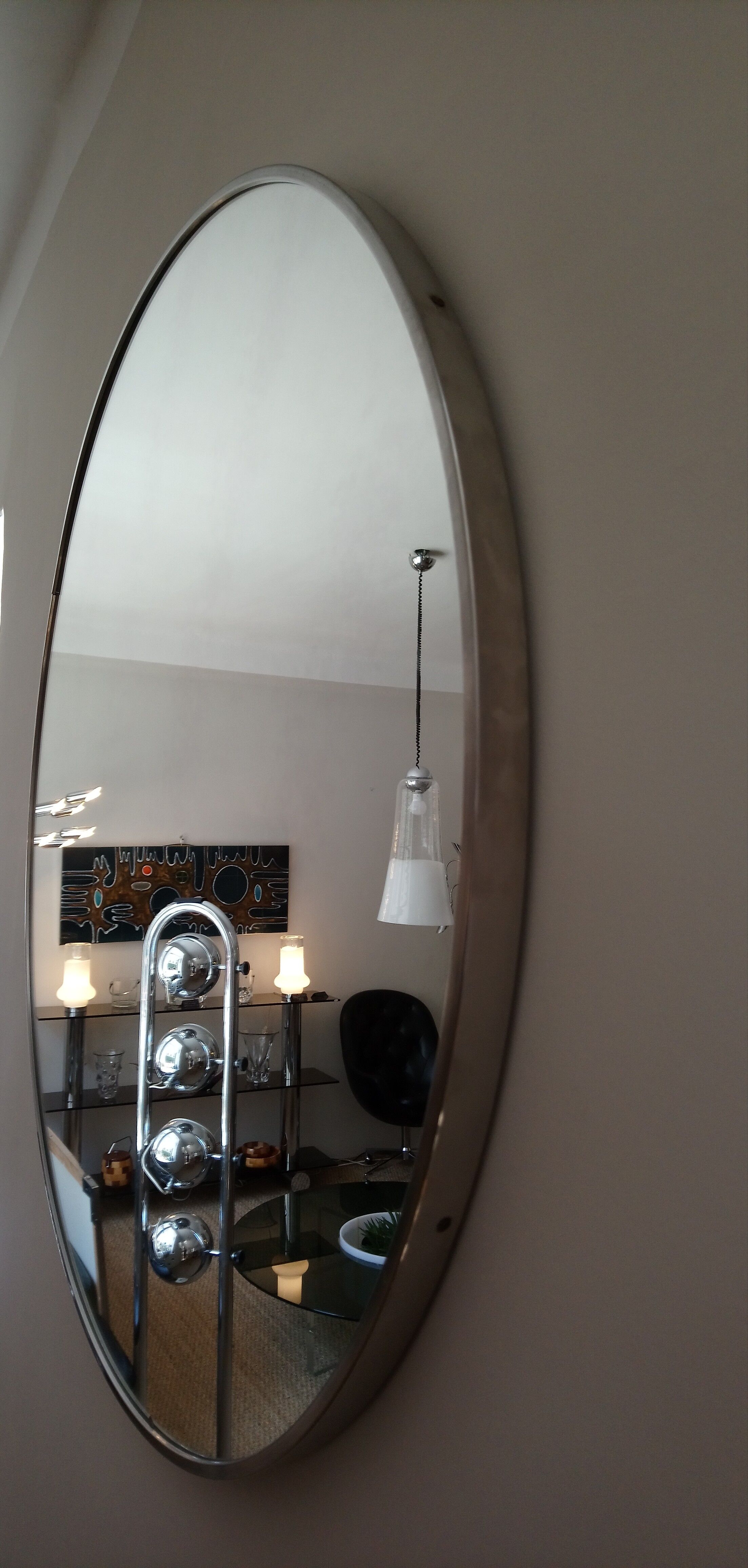 Barber round XXL mirror years 70 - 81x81cm