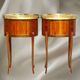 Pair of Bedside Tables / Salon in Marquetry Transition Style Louis XV/Louis XVI