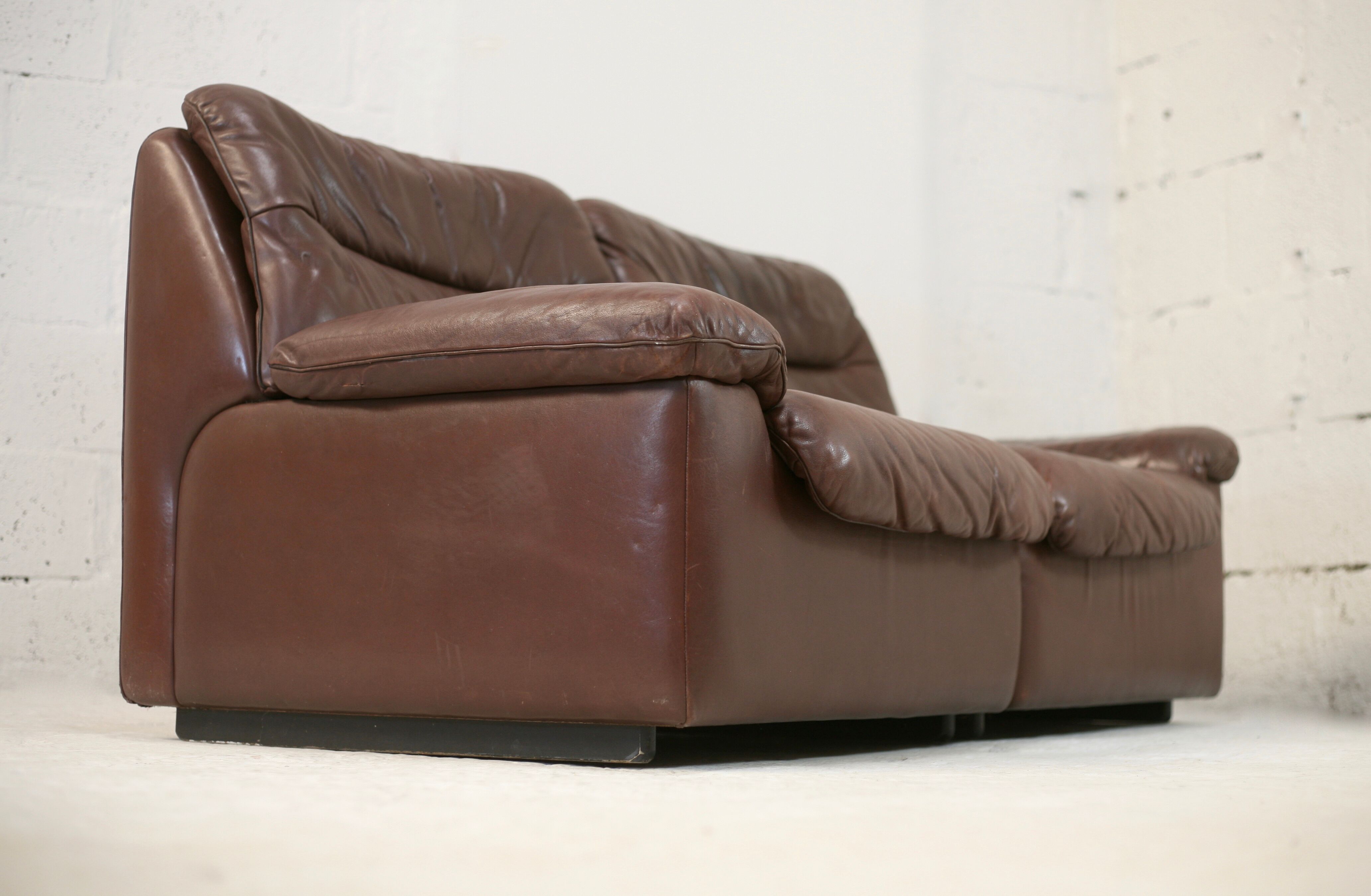 Sofa De Sede. Leather "chocolate" Switzerland, circa 1970