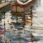 Oil painting on canvas signed “Autumn in Paris” dimensions: height-65cm- width-42cm-