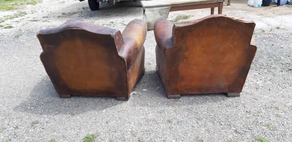 paire De fauteuils Club cuir