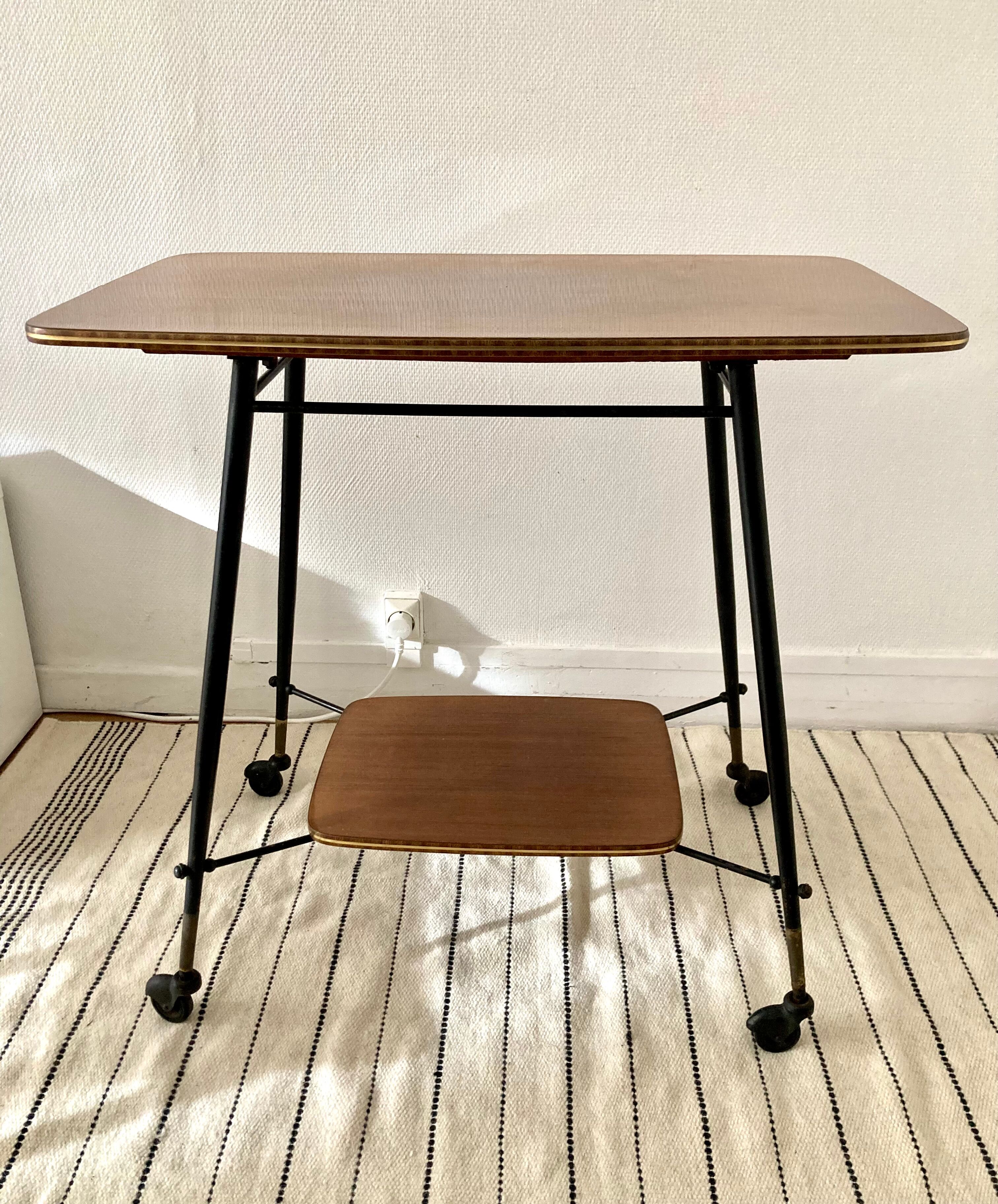 Vintage rolling side table