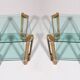 Peter Ghyczy side or coffee tables T24 double glass 70s design 45x45x45