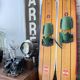 Pair of wooden water skis