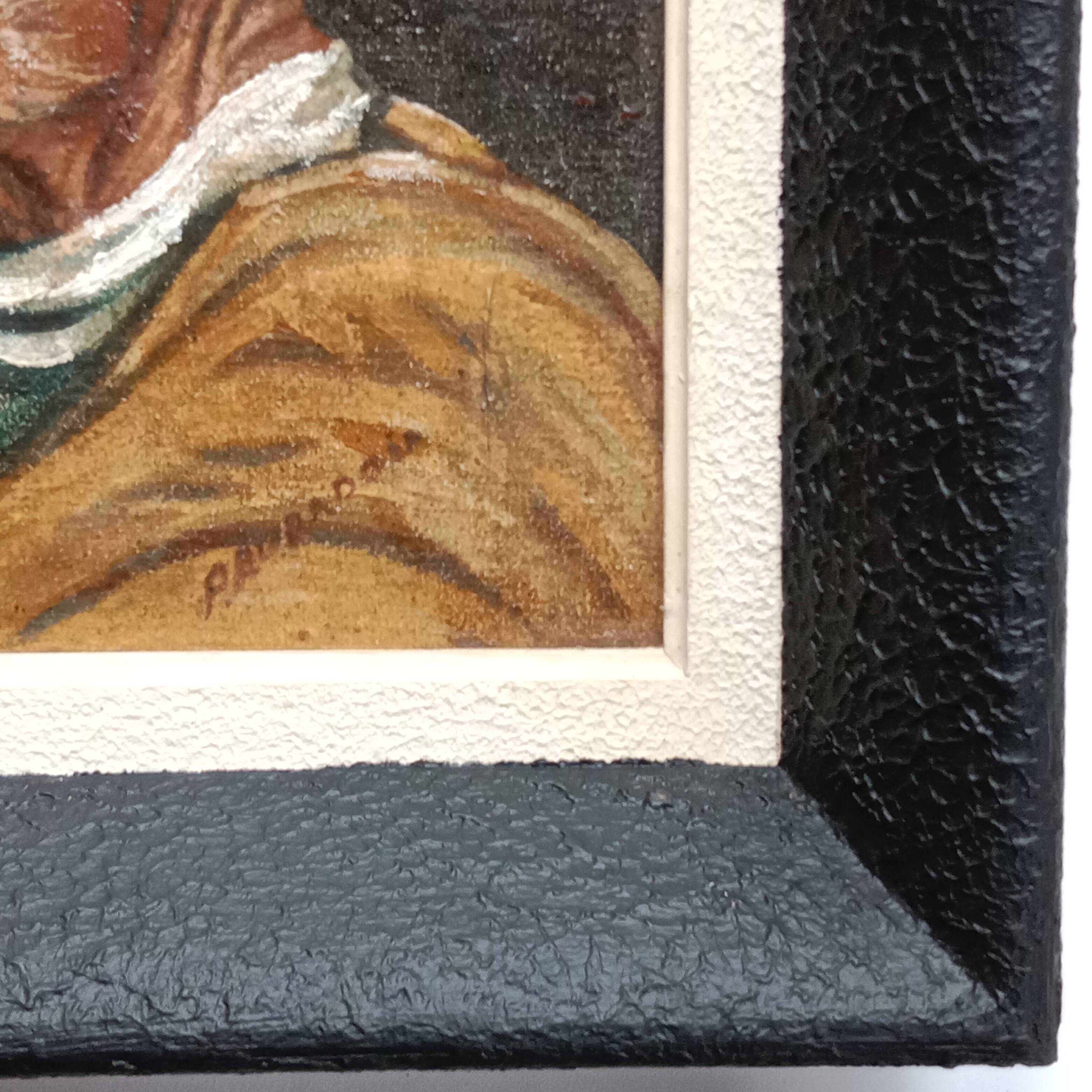 Portrait of a Man, Orientalist Painting, Art Deco Frame