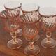 Set of 5 pink twisted water glasses "Rosaline" Luminarc France