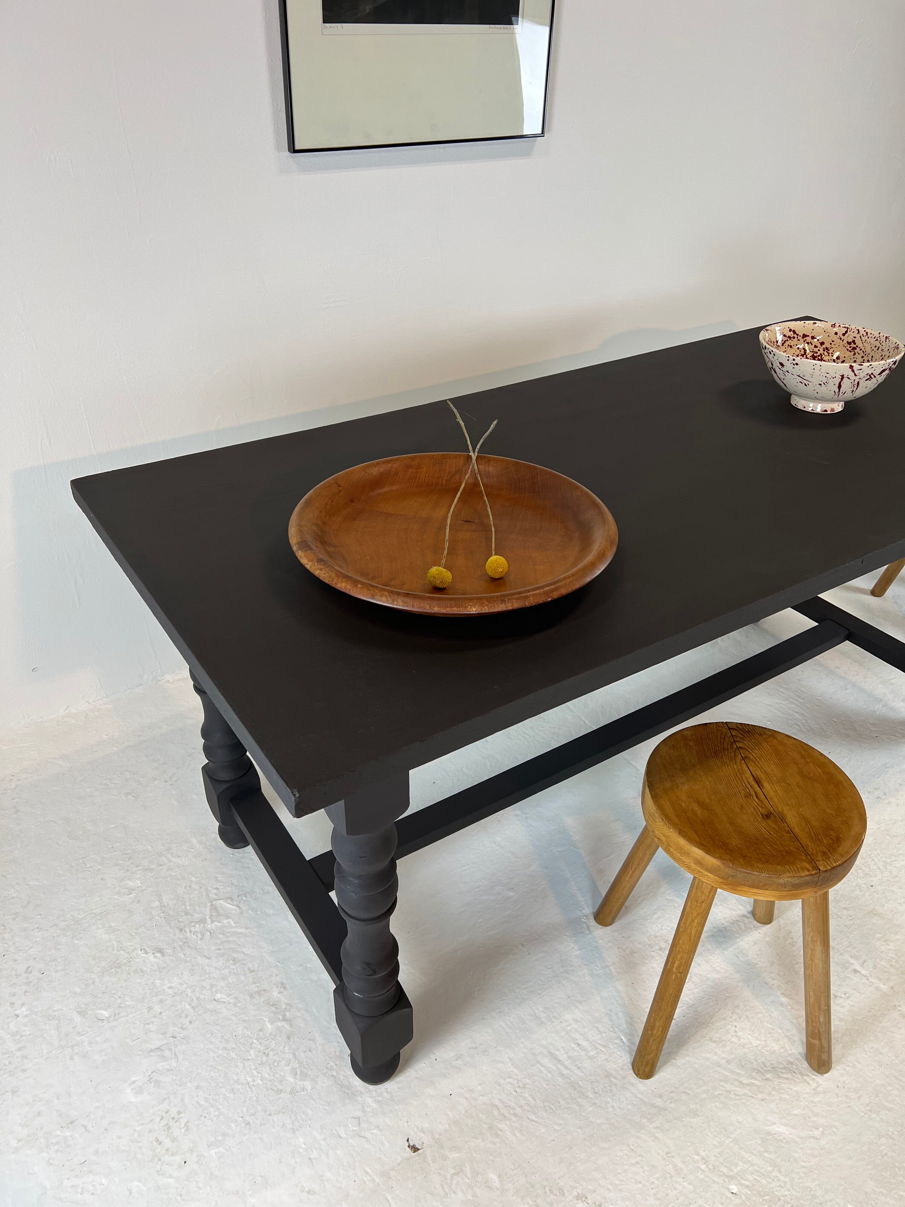 Matte black farmhouse table