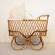 Vintage mid century rattan cradle