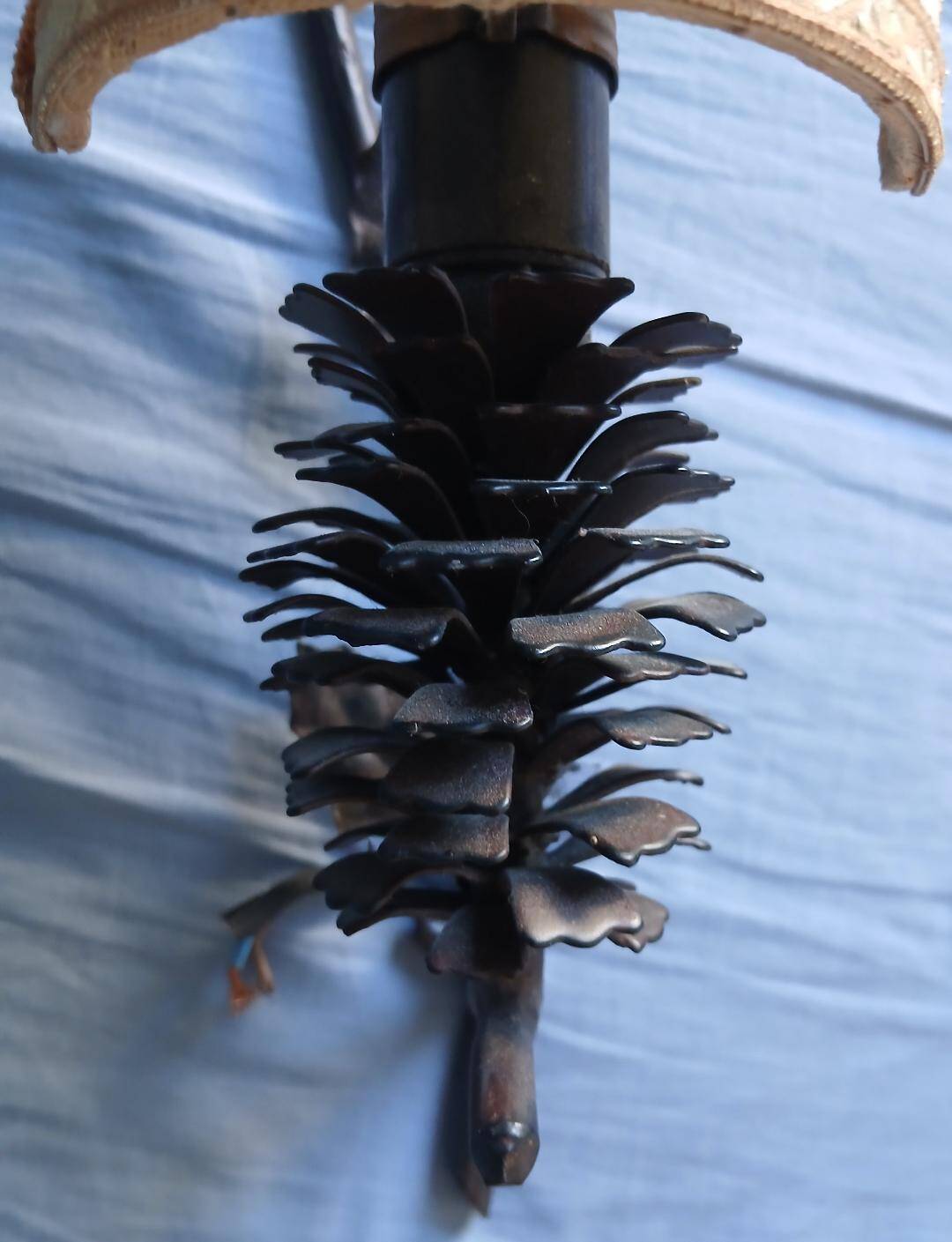 2 wall sconces pine cone branch lamps