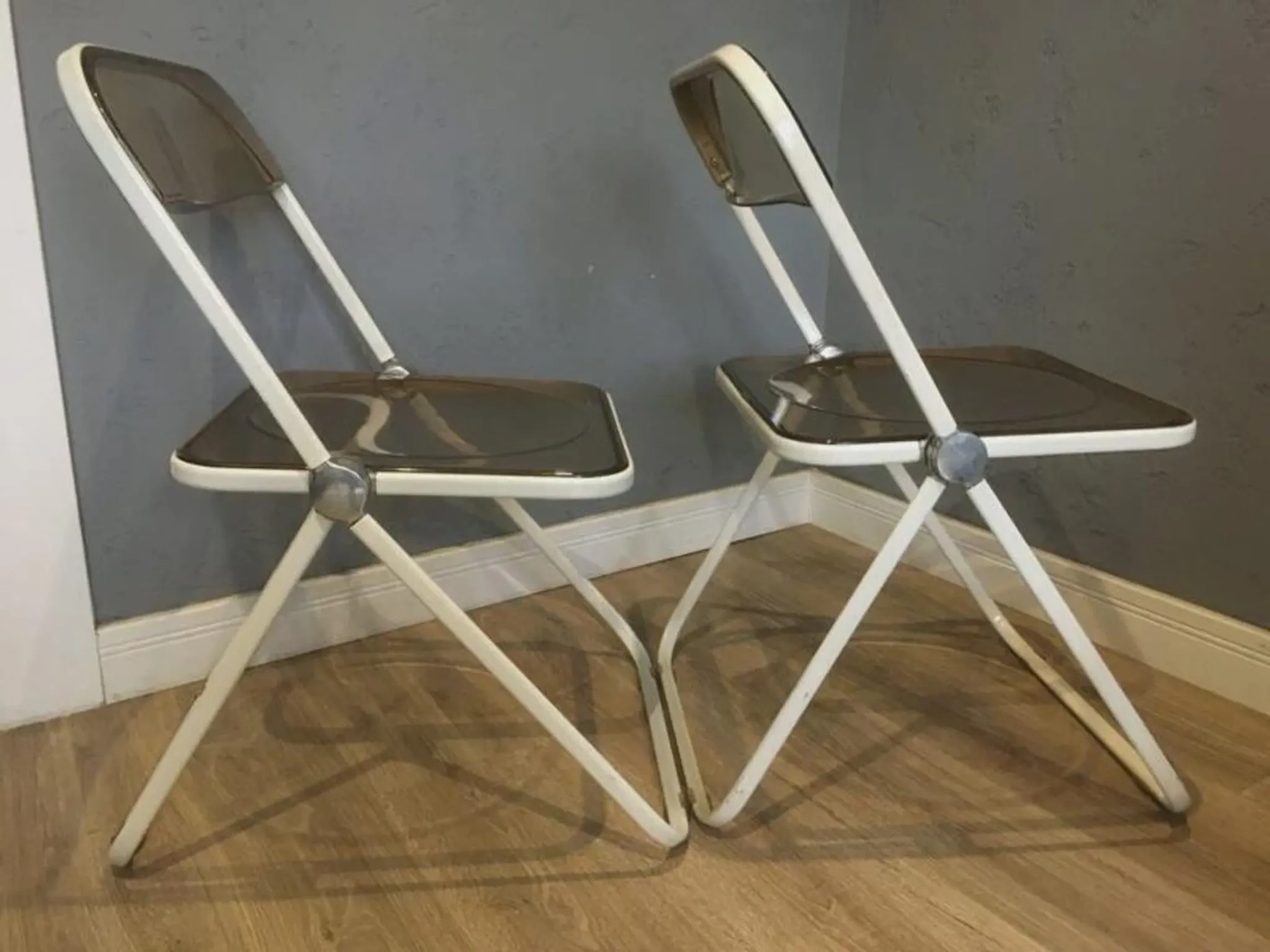 Pair of Plia folding chairs by Giancarlo Piretti for Castelli, 1970s