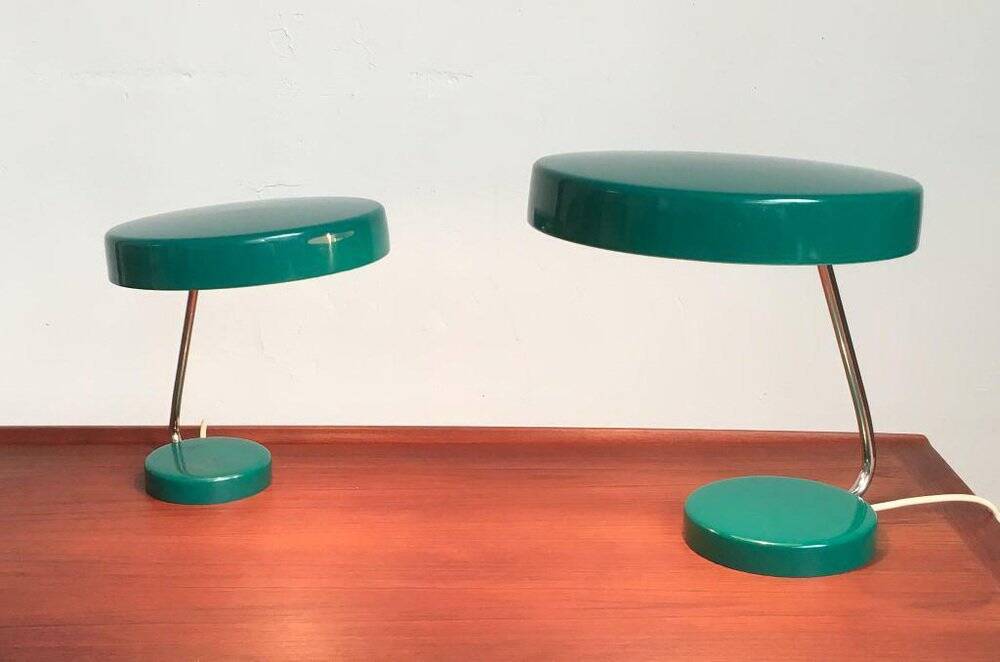 Mid-Century German Minimalist 6658 Table Lamps from Kaiser Idell / Kaiser Leuchten, 1960s, Set of 2