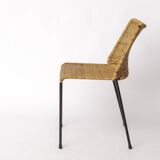 Chaise de pizzeria par Herbert Hirche pour Wilde + Spieth, Allemagne, 1957 – Rotin