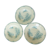 3 vintage ironstone soup plates from L&G, Oeillets model 220524