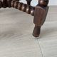 Small vintage turned wooden side table, round wooden accent table.