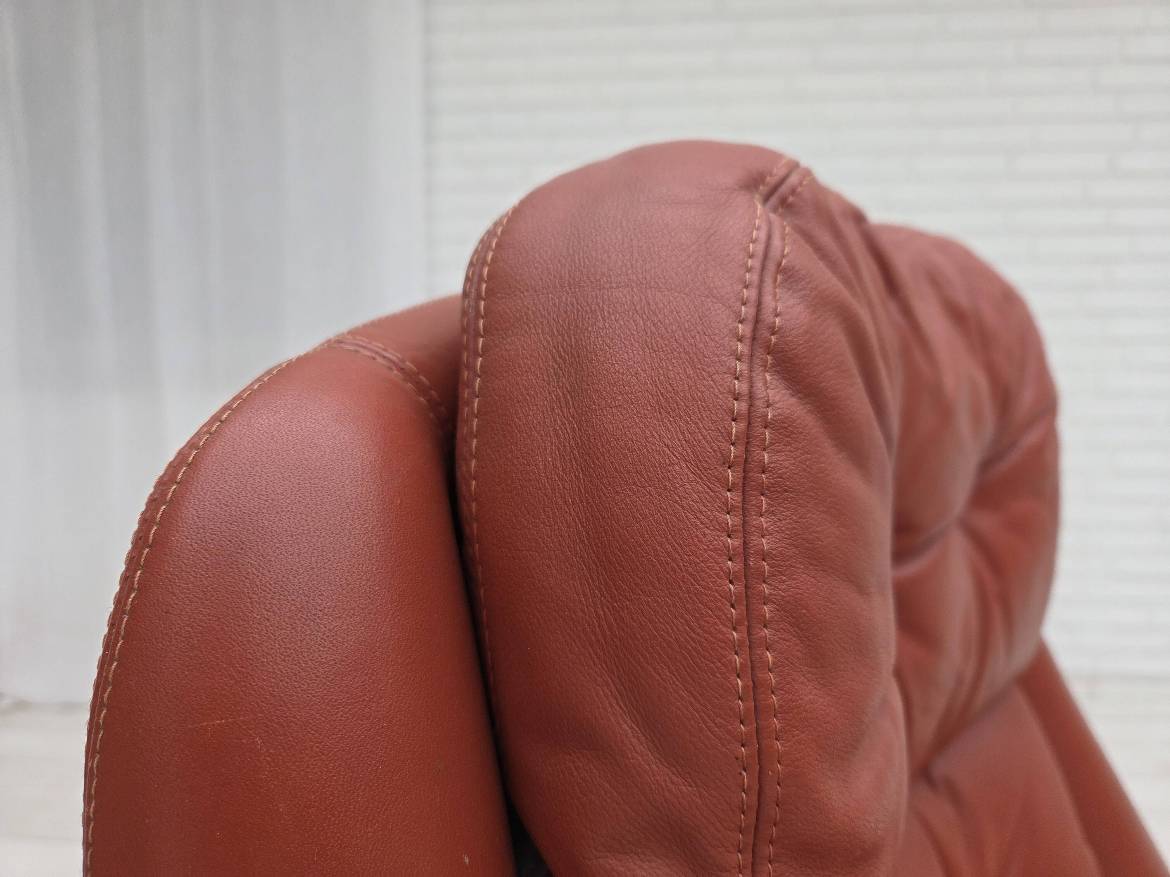 1970s, Danish design by H.W.Klein, swivel armchair, furniture leather.
