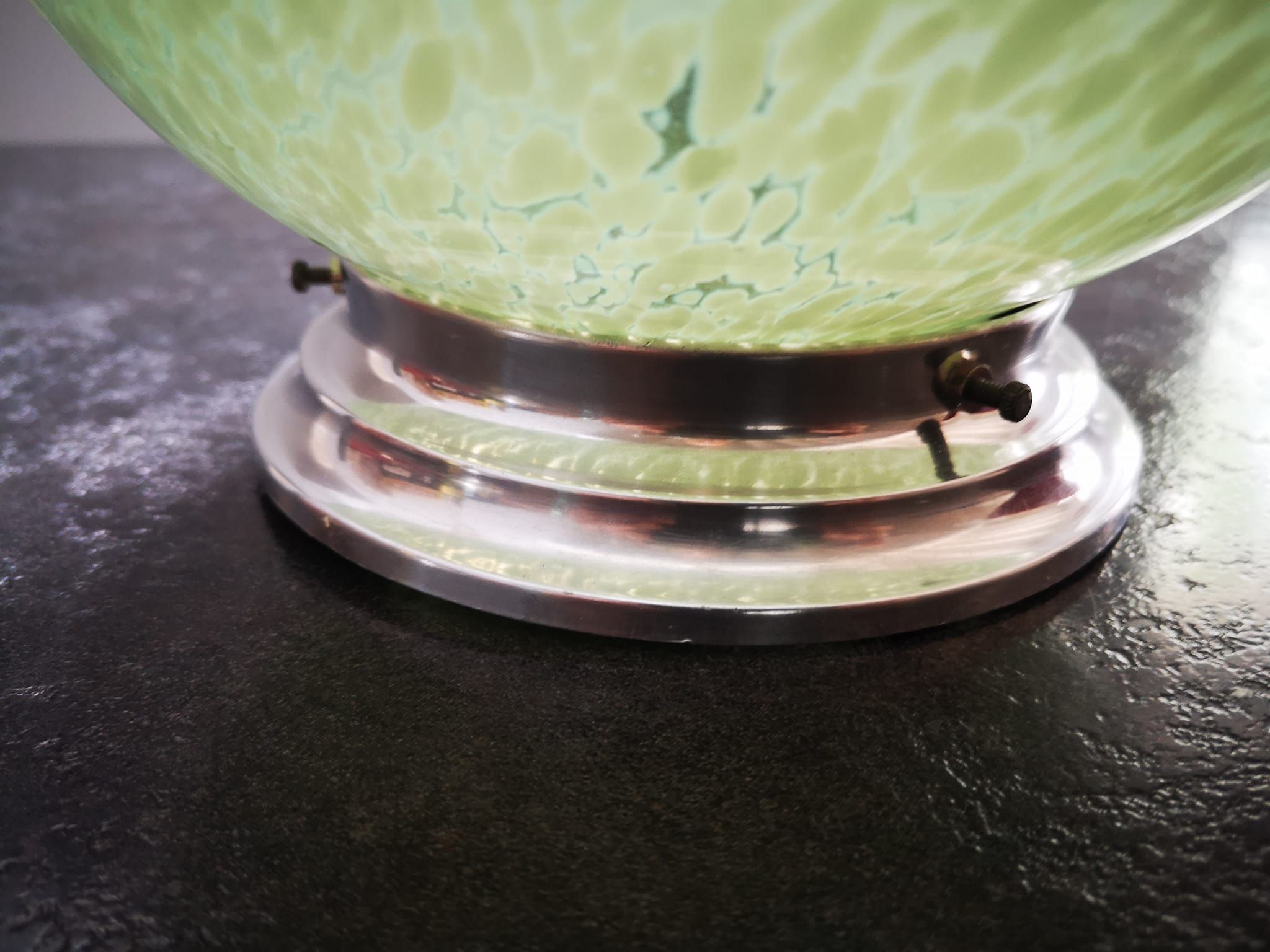 Wall lamp opaline green Clichy Large model Ø 21 cm Art Deco 1930/1940