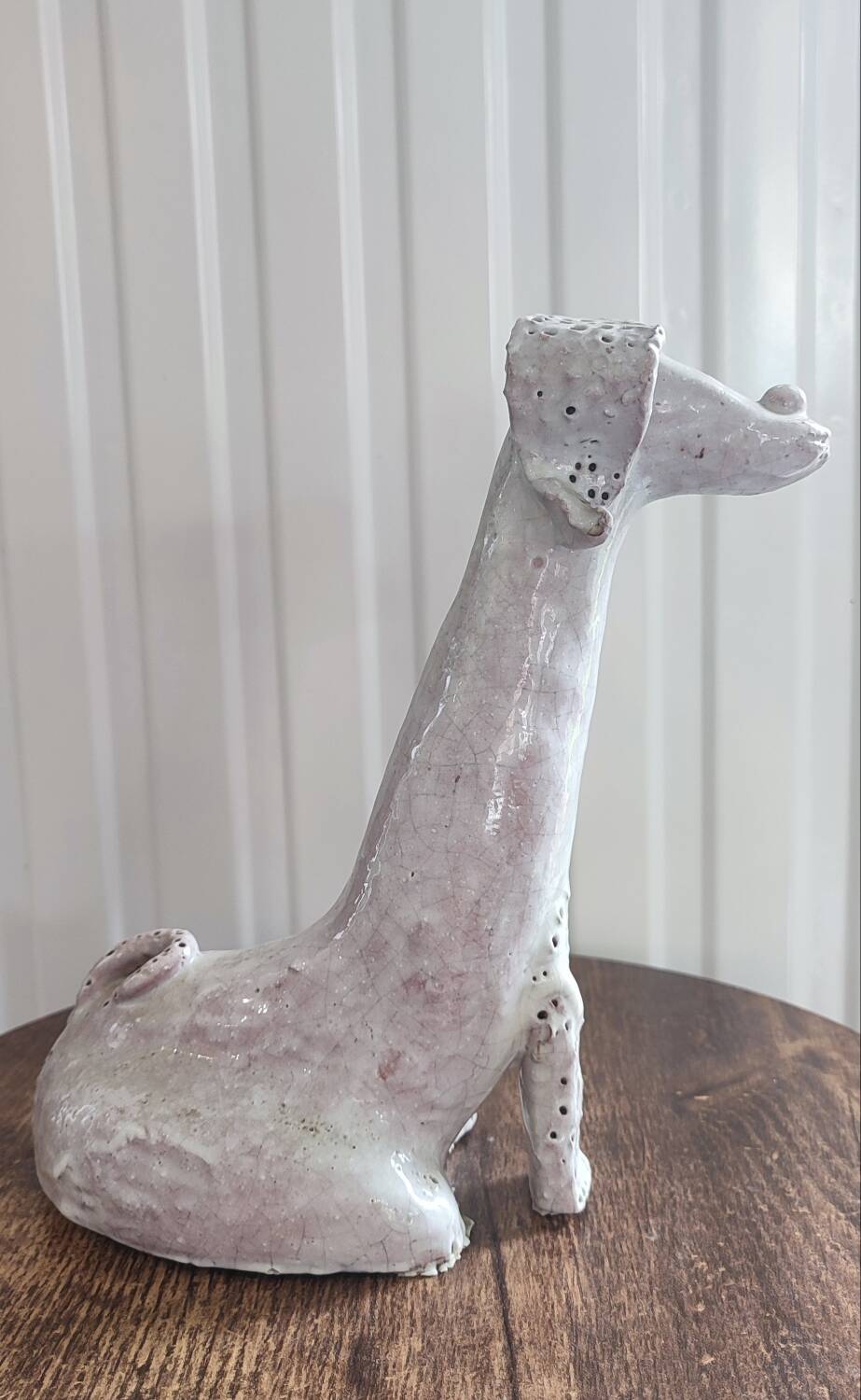 Antique zoomorphic sculpture in glazed terracotta