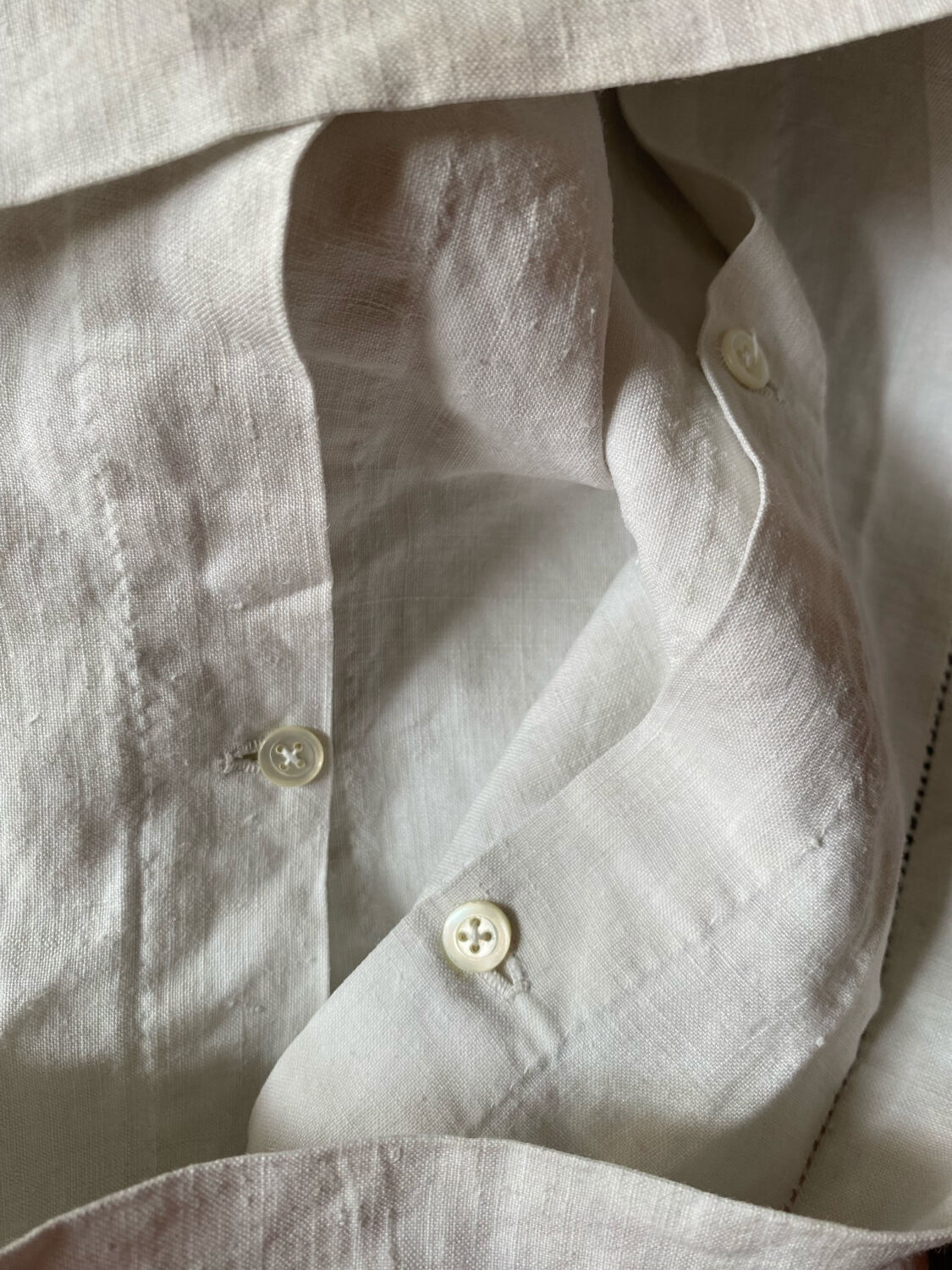 Pair of old cotton embroidered pillowcases with monograms.