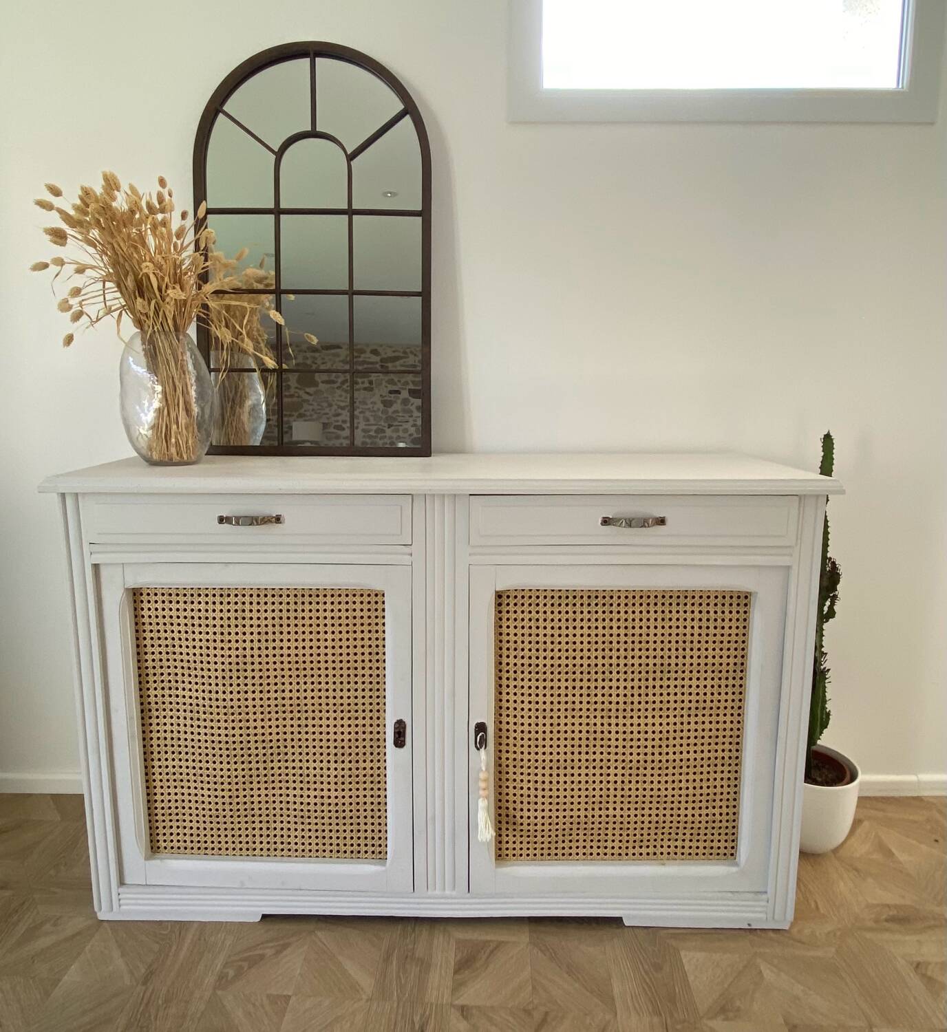 Buffet en bois 2 portes cannage