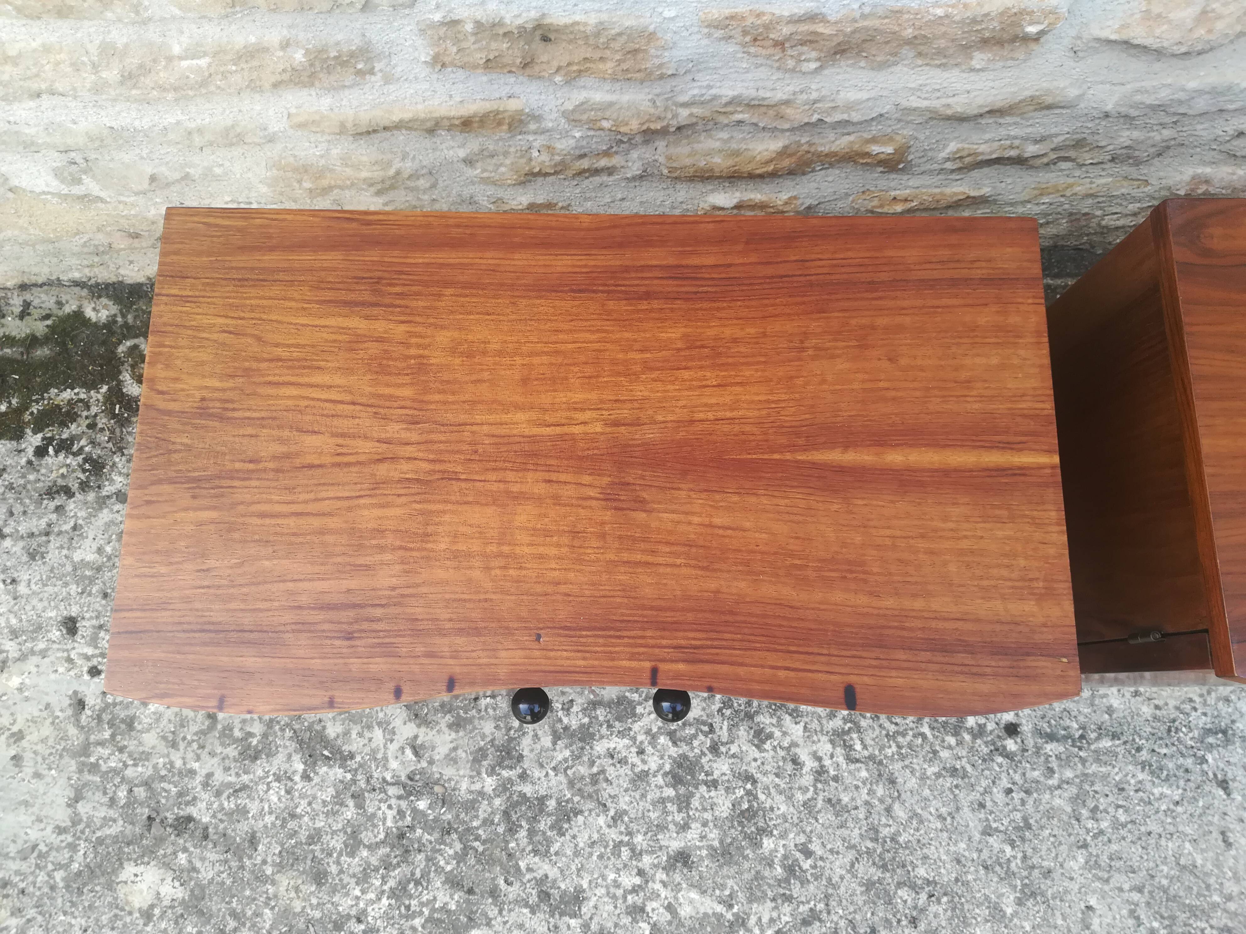 Walnut bedside tables