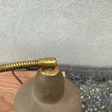 Antique desk lamp in gold metal Aluminor France vintage