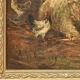 Huile sur toile Bergère et ses moutons