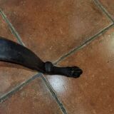 Old bistro table with oak top