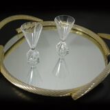 Gilded Rope Serving Tray, French Mirror Tray, Drinks Tray