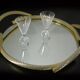 Gilded Rope Serving Tray, French Mirror Tray, Drinks Tray